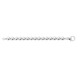 Rhodium Plated Sterling Silver Bold Bead Bracelet (10.00 mm)
