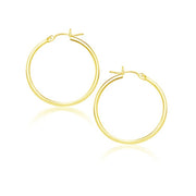 10k Yellow Gold Polished Hoop Earrings (2x25mm)