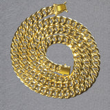 14k Yellow Gold Semi Solid Miami Cuban Chain (7.20 mm)