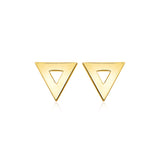 14k Yellow Gold Polished Open Triangle Post Earrings