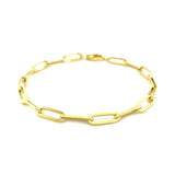 14K Yellow Gold Bold Paperclip Chain Bracelet