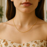 14k Yellow Gold Oval Cable Link Chain (1.10 mm)