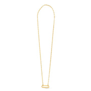 14k Yellow Gold Elongated Link Paperclip Necklace
