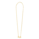14k Yellow Gold Elongated Link Paperclip Necklace