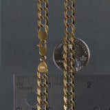 14k Two Tone Gold Pave Curb Chain (7.00 mm)
