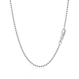 14k White Gold Bead Chain 1.5mm (1.50 mm)