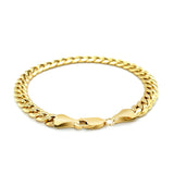 6.7mm 14k Yellow Gold Miami Cuban Semi Solid Bracelet