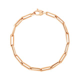 14K Rose Gold Bold Paperclip Chain Bracelet