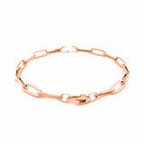 14K Rose Gold Bold Paperclip Chain Bracelet