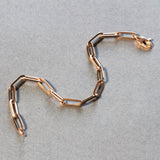 14K Rose Gold Bold Paperclip Chain Bracelet