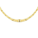 14K Yellow Gold Necklace with Graduated Greek Meander Motif Links
