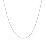 14k White Gold Oval Cable Link Chain (0.97 mm)
