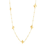 14k Yellow Gold High Polish Pyramid Station Necklace