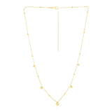 14k Yellow Gold High Polish Beaded Stations Necklace