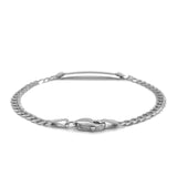 14k White Gold Curb Link Chain Polished Children's ID Bracelet