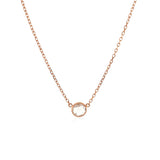 14k Rose Gold 17 inch Necklace with Round White Topaz