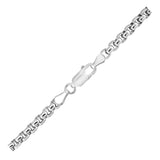 Sterling Silver Rhodium Plated Round Box Chain (3.80 mm)