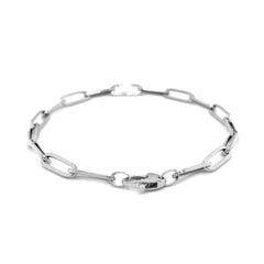 14K White Gold Bold Paperclip Chain Bracelet