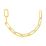 14k Yellow Gold Rounded Paperclip Chain Necklace