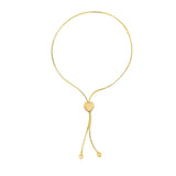 14k Yellow Gold Adjustable Lariat Style Heart Motif Bracelet (1.00 mm)
