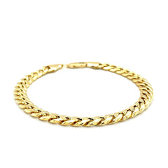 6.6mm 10k Yellow Gold Semi Solid Miami Cuban Bracelet