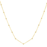 Textured Saturn Bead Necklace in 14K Yellow Gold
