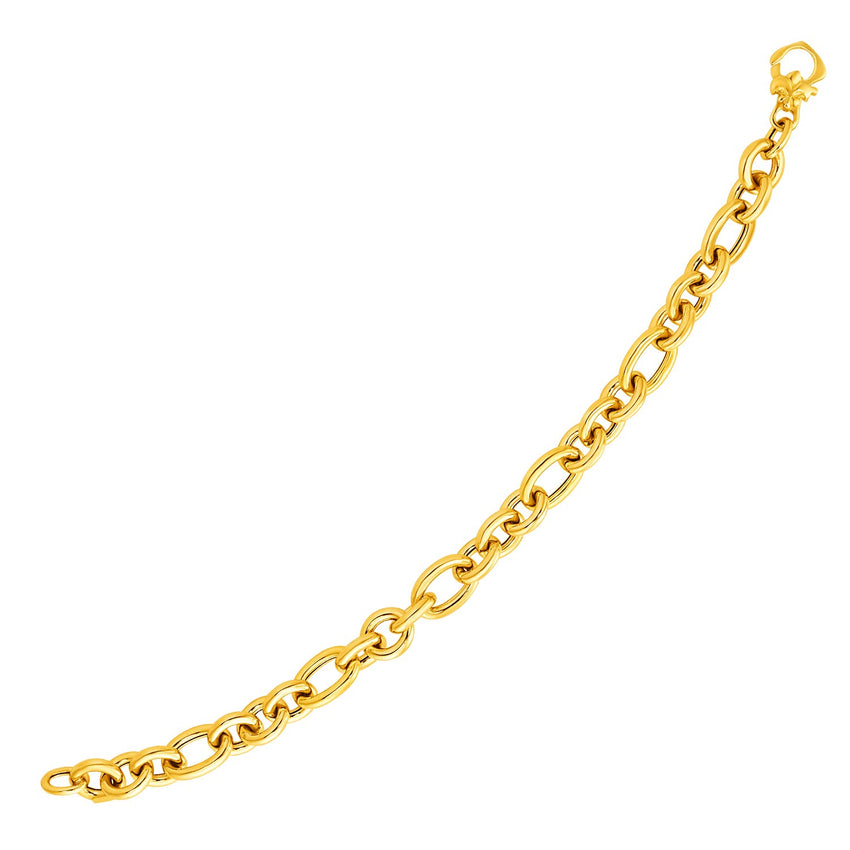 14k Yellow Gold Oval Link Bracelet (9.40 mm)