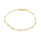 14k Yellow Gold Wire Paperclip Bracelet  (2.70 mm)