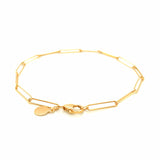 14k Yellow Gold Wire Paperclip Bracelet (2.7mm)