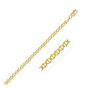 3.2mm 10k Yellow Gold Mariner Link Anklet 
