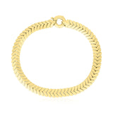 14k Yellow Gold High Polish Chevron Link Bracelet  (6.00 mm)