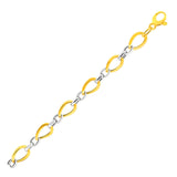 Twisted Oval Chain Bracelet in 14k Two Tone Gold