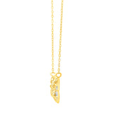 Checkered Butterfly Necklace in 14K Yellow Gold