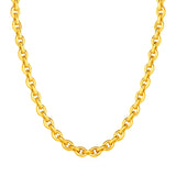 14k Yellow Gold Polished Oval Link Necklace