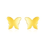 14k Yellow Gold Polished Butterfly Post Earrings