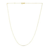 Double Extendable Diamond Cut Cable Chain in Yellow Gold (0.87 mm)