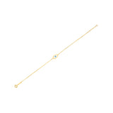 14k Yellow Gold MOP Evil Eye Bracelet (1.00 mm)