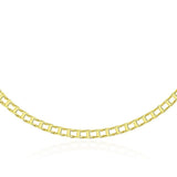 14k Yellow Gold Mens Necklace with Track Design Links (5.00 mm)