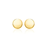 14k Yellow Gold Polished Round Post Earrings(5.5mm)