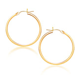10k Yellow Gold Polished Hoop Earrings (1.5x25mm)