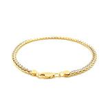 Two-Toned Fine Wheat Chain Bracelet in 10k Yellow and White Gold