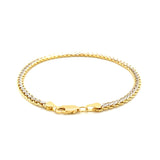 Two-Toned Fine Wheat Chain Bracelet in 10k Yellow and White Gold (3.00 mm)