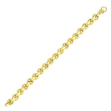 14k Yellow Gold Rolo Design Shiny Bracelet (9.75 mm)