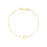 14k Yellow Gold Star of David Bracelet