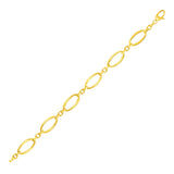 14k Yellow Gold Bracelet with Polished Oval Links