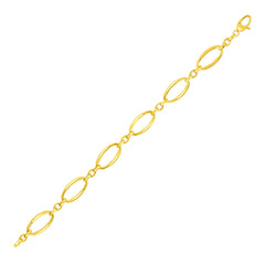 14k Yellow Gold Bracelet with Polished Oval Links