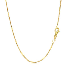 Diamond Cut Bar Links Pendant Chain in Yellow Gold (1.30 mm)