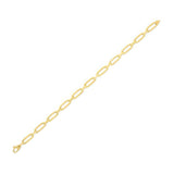 14k Yellow Gold 7 1/4 inch Bombay Paperclip Chain Bracelet (4.60 mm)