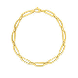 14k Yellow Gold 7 1/4 inch Bombay Paperclip Chain Bracelet (4.60 mm)