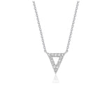 Diamond Inverted Triangle Pendant in 14k White Gold